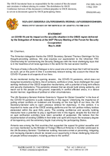 Statement by the Delegation of Armenia on Covid-19 and its impact on the politico-military aspects of security