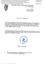 Response by the Delegation of Ireland to the Questionnaire on the Code of Conduct on Politico-Military Aspects of Security