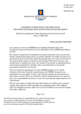 Statement by the Delegation of Norway in response to the report by the Director of the OSCE Office for Democratic Institutions and Human Rights (ODIHR), Ms. Ingibjörg Sólrún Gísladóttir
