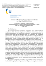 Statement by the Delegation of Ukraine on Russia’s ongoing aggression against Ukraine and illegal occupation of Crimea