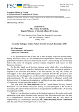 Presentation by Ms. T. Kovalchuk, Deputy Minister of Internal Affairs, Ukraine