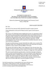 Statement by the Delegation of Norway in response to the reports by the Head of the OSCE Programme Office in Bishkek, Ambassador Dr. Pierre von Arx, and by the Director of the OSCE Academy in Bishkek, Dr. Alexander Wolters