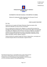  Statement by the Delegation of Norway on Russia’s illegal conscription in Crimea in violation of the norms of international law