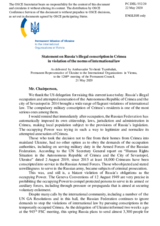 Statement by the Delegation of Ukraine on Russia’s illegal conscription in Crimea in violation of the norms of international law
