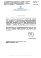 Information Exchange by the Delegation of Andorra on Conventional Arms Transfer