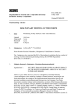 Journal of the 945th Plenary Meeting of the Forum for Security Co-operation