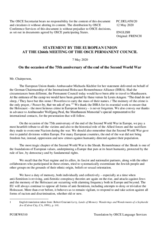 Statement by the Croatian EU Presidency on the 75th anniversary of the end of World War II