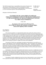 Statement by the Delegation of the Russian Federation in response to the report by the Director of the OSCE Office for Democratic Institutions and Human Rights (ODIHR), Ms. Ingibjörg Sólrún Gísladóttir