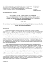 Statement by the Delegation of the Russian Federation on the violation of educational and linguistic rights of national minorities in Latvia