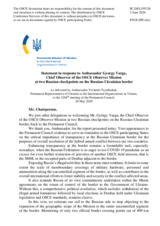 Statement by the Delegation of Ukraine in response to the report by the Chief Observer of the OSCE Observer Mission at Two Russian Checkpoints on the Russian-Ukrainian Border, Ambassador György Varga