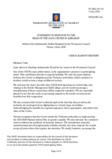 Statement by the Delegation of Norway in response to the report by the Head of the OSCE Centre in Ashgabat, Ambassador Natalya Drozd