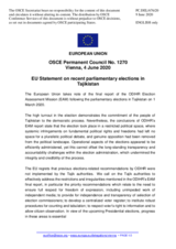Statement by the Croatian EU Presidency on parliamentary elections in Tajikistan, held on 1 March 2020