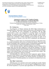 Statement by the Delegation of Ukraine in response to the report by the High Commissioner on National Minorities, Ambassador Lamberto Zannier