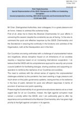 Statement by Professor Paola Severino, SR of the OSCE CiO on Combating Corruption