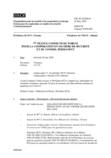 Journal de la 77ème séance commune du Forum pour la coopération en matière de sécurité et du Conseil permanent