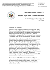 Statement by the Delegation of the United States of America in response to the statement by the Delegation of the Russian Federation