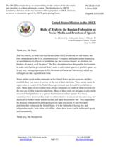 Statement by the Delegation of the United States of America in response to the statement by the Delegation of the Russian Federation