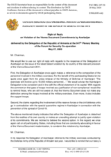 Statement by the Delegation of Armenia in response to the statement by the Delegation of Azerbaijan