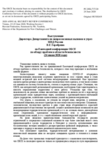 Statement by Mr. Tarabrin, Director of the Department for New Challenges and Threats