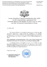 Response by the Delegation of Latvia to the Questionnaire on Participating States’ Policy and/or National Practices and Procedures for the Export of Conventional Arms and Related Technology Response by the Delegation of Latvia to the Questionnaire on Participating States’ Policy and/or National Practices and Procedures for the Export of Conventional Arms and Related Technology