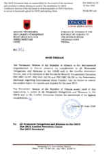 Information Exchange by the Delegation of Albania on Conventional Arms Transfer