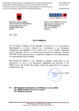 Response by the Delegation of Albania to the Questionnaire on Participating States’ Policy and/or National Practices and Procedures for the Export of Conventional Arms and Related Technology