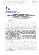 Statement by the Delegation of Ukraine on the subject of Russia’s ongoing aggression against Ukraine and illegal occupation of Crimea