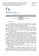 Statement by the Delegation of Ukraine on Security Dialogue on Private Military and Security Companies