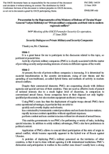 Presentation by Major General V. Skibitskyi, Deputy Director of the Information and Analysis Department, Main Intelligence Directorate, Ministry of Defence of Ukraine