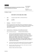 Giornale della 948a Seduta plenaria del Foro di cooperazione per la sicurezza