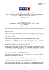 Opening Address by H.E. Mr. Edi Rama, OSCE CiO, Prime Minister and Minister for Europe and Foreign Affairs