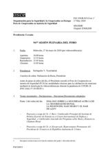 Diario de la 947ª Sesión plenaria del Foro de Cooperación en materia de Seguridad 