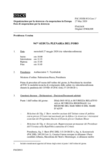 Giornale della 947a Seduta plenaria del Foro di cooperazione per la sicurezza