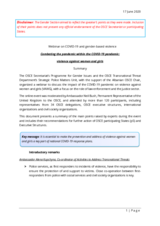 Webinar summary: COVID-19 and GBV