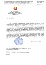 Response by the Delegation of Belarus to the Questionnaire on Participating States’ Policy and/or National Practices and Procedures for the Export of Conventional Arms and Related Technology