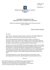 Statement by the Delegation of Norway in response to the report by the OSCE Representative on Freedom of the Media, Mr. Harlem Désir