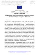 Statement by the Croatian EU Presidency on Russia’s ongoing aggression against Ukraine and illegal occupation of Crimea