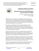 Statement by the Delegation of the United States of America on the International Day for the Elimination of Sexual Violence in Conflict, to be observed on 19 June 2020