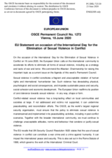 Statement by the Croatian EU Presidency on the International Day for the Elimination of Sexual Violence in Conflict, to be observed on 19 June 2020