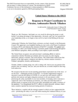Statement by the Delegation of the United States of America in response to the report by the OSCE Project Co-ordinator in Ukraine, Ambassador Henrik Villadsen