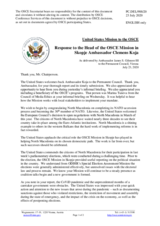 Statement by the Delegation of the United States of America in response to the report of the Head of the OSCE Mission to Skopje, Ambassador Clemens Koja