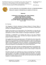 Statement by the Delegation of Armenia in response to the address by the Deputy Minister for Foreign Affairs of Sweden, Mr. Robert Rydberg
