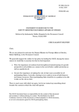 Statement by the Delegation of Norway in response to the address by the Deputy Minister for Foreign Affairs of Sweden, Mr. Robert Rydberg