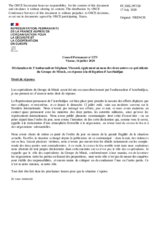 Déclaration de l’Ambassadeur Stéphane Visconti, également au nom des deux autres co-présidents du Groupe de Minsk, en réponse à la délégation d’Azerbaïdjan