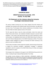 Statement by the German EU Presidency on the violence along the Armenia-Azerbaijan international border