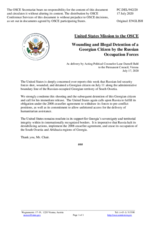 Statement by the Delegation of the United States of America on the wounding and illegal detention of a Georgian citizen by Russian occupation forces