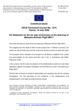 Statement by the German EU Presidency on the 6th anniversary of the downing of Malaysia Airlines flight MH17 on 17 July 2014