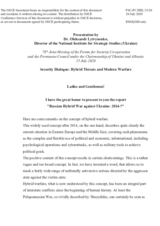 Presentation by Mr. O. Lytvynenko, Director of the National Institute for Strategic Studies, Ukraine