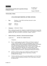 Journal of the 1271st Plenary Meeting of the Permanent Council