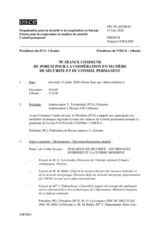 Journal de la 78ème séance commune du Forum pour la coopération en matière de sécurité et du Conseil permanent